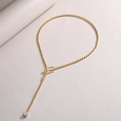 Moshan Diamond Design Tassel Necklace