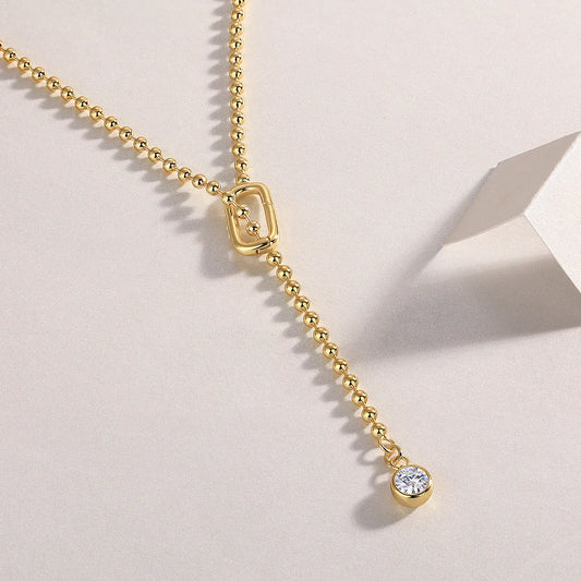 Moshan Diamond Design Tassel Necklace