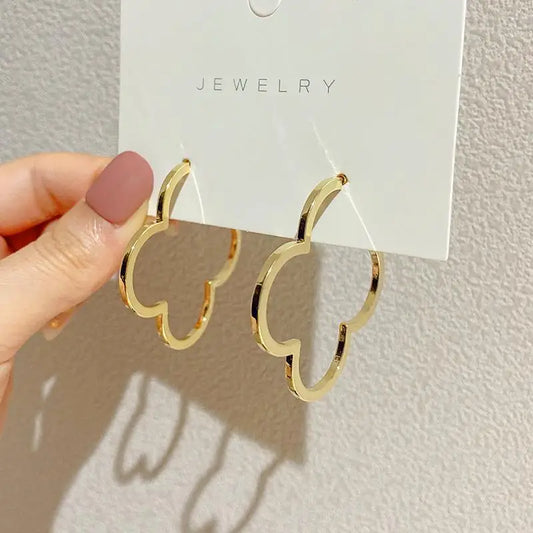 Hollow Clover Earrings for Women Classic Four-Leaf Clover Pin with Delicate Cutouts Women'S Stainless Steel Jewelry
